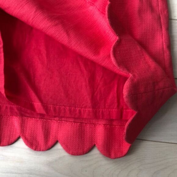 J. Crew Women's Scalloped Trim Sleeveless Sheath Mini Dress Red Size 4 - Picture 4 of 7